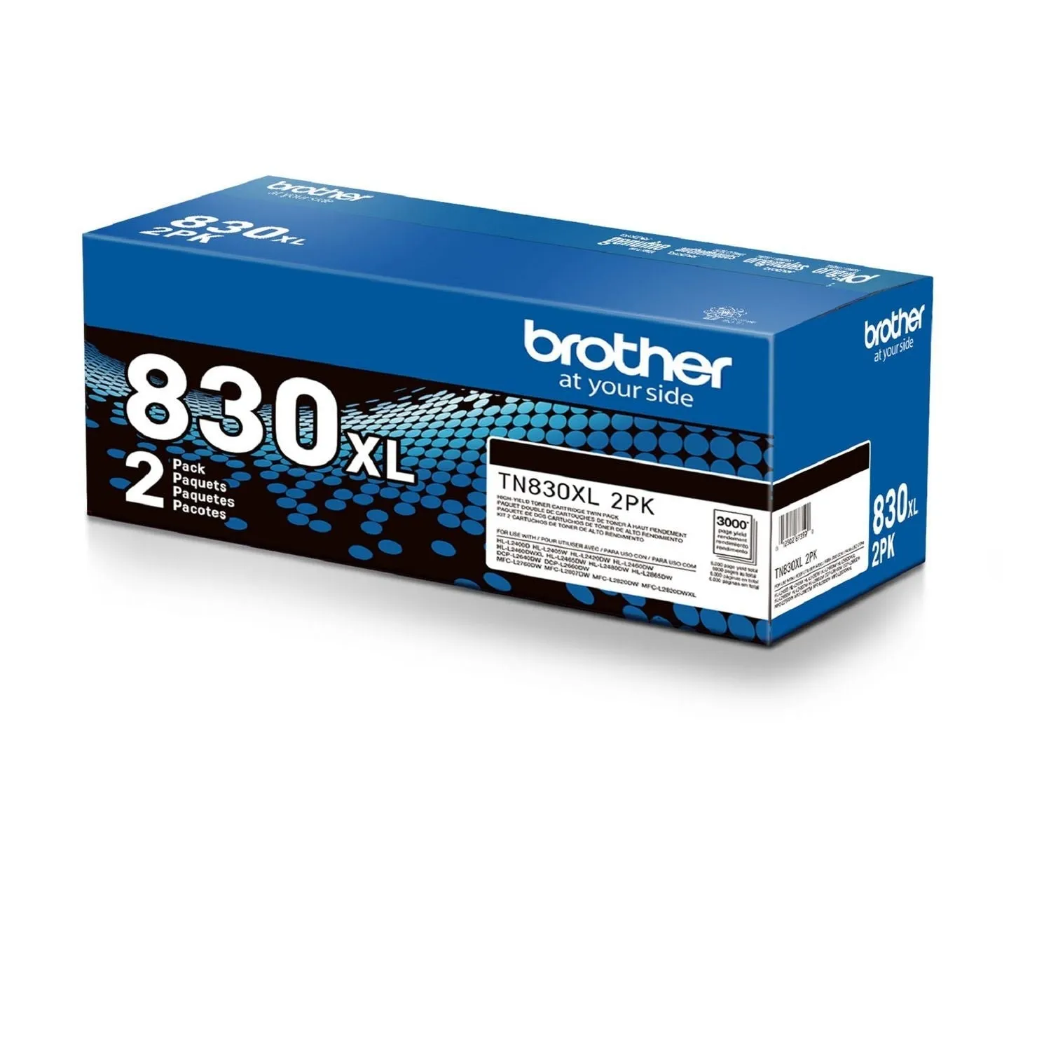 Brother TN830XL High-Yield Toner, 3,000 Page-Yield, Black, 2/Pack