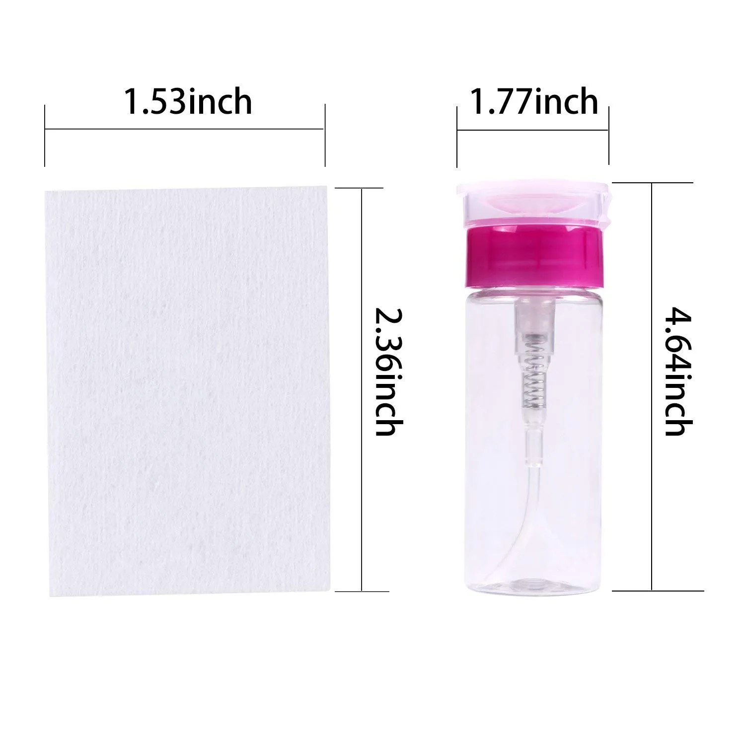 Btartbox Gel Nail Polish Remover Set 200 or 600PCS Lint Free Nail Wipes Cotton Pads with 1PCS Push down Pump Dispenser Bottle for Professional Soak off Gel Polish Remover Acrylic Nail Remover