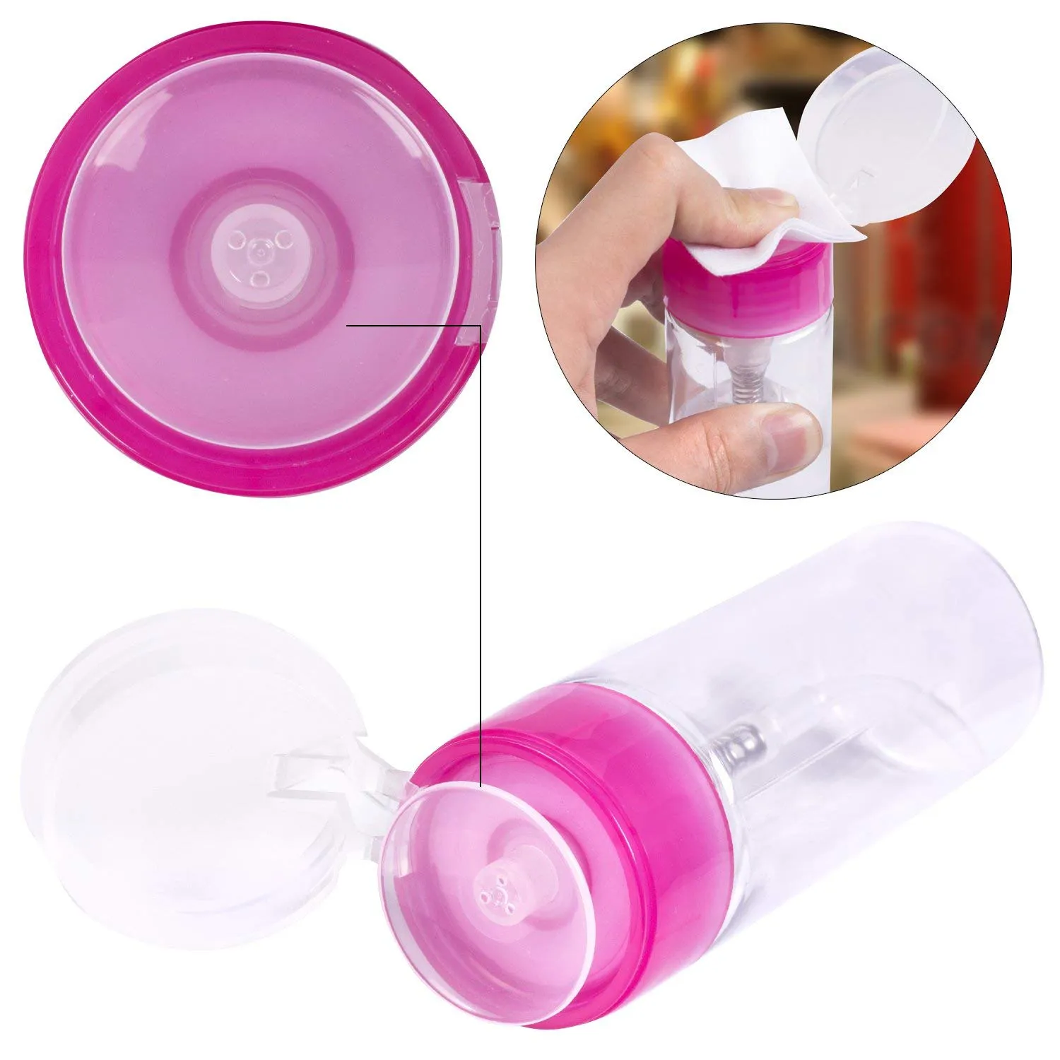 Btartbox Gel Nail Polish Remover Set 200 or 600PCS Lint Free Nail Wipes Cotton Pads with 1PCS Push down Pump Dispenser Bottle for Professional Soak off Gel Polish Remover Acrylic Nail Remover