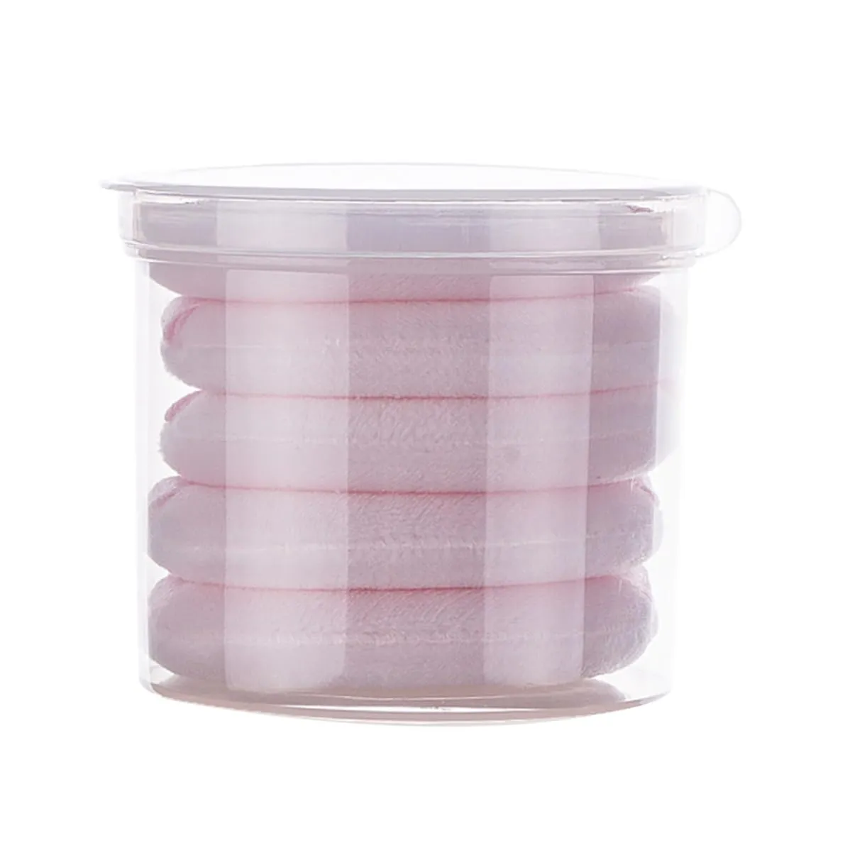 CANIGHT 5pcs Round Facial Powder Puff Soft Cosmetic Applicator for Loose Powder Fluffy Makeup Cushions Strap for Foundation Packaging
