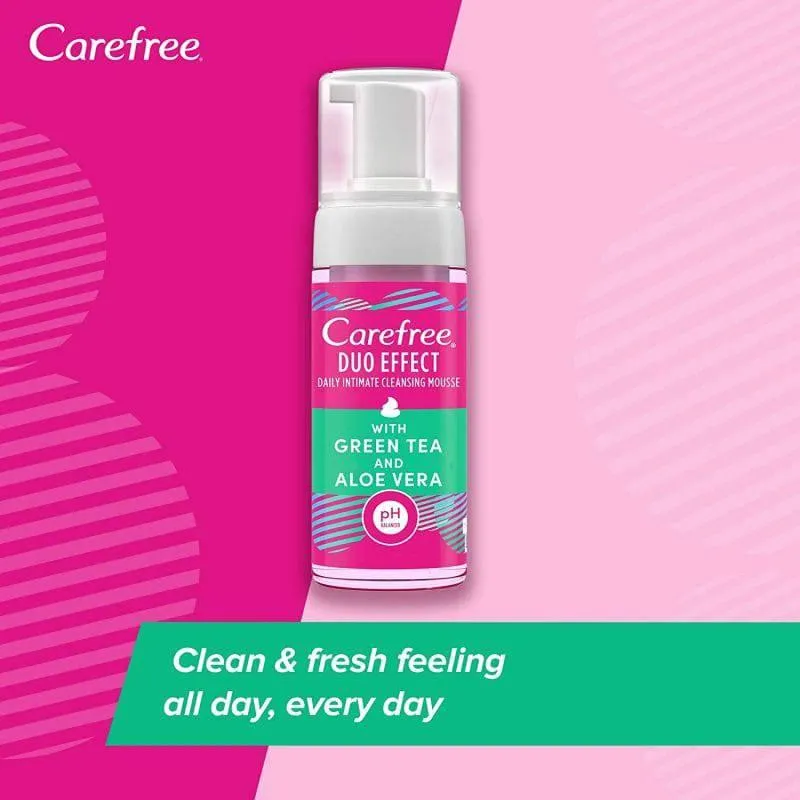 Carefree Intimate Wash Duo Effect Foam Tea And Aloe Vera - 150 Ml - Pump