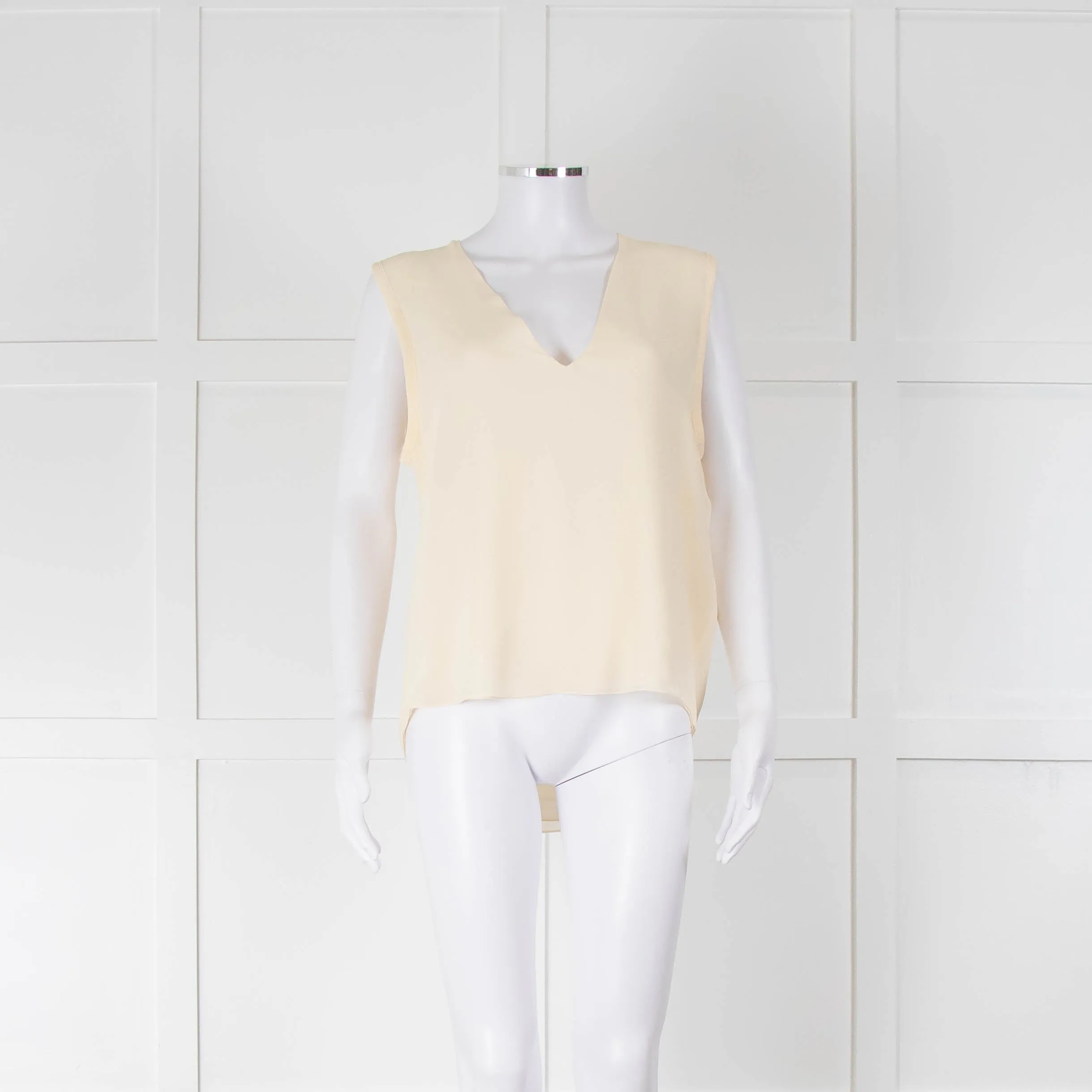 Chloe Cream Sleeveless V-Neck Top