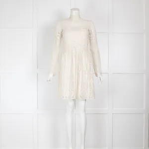 Christian Dior Off White Lace Mini Dress with Silk Slip