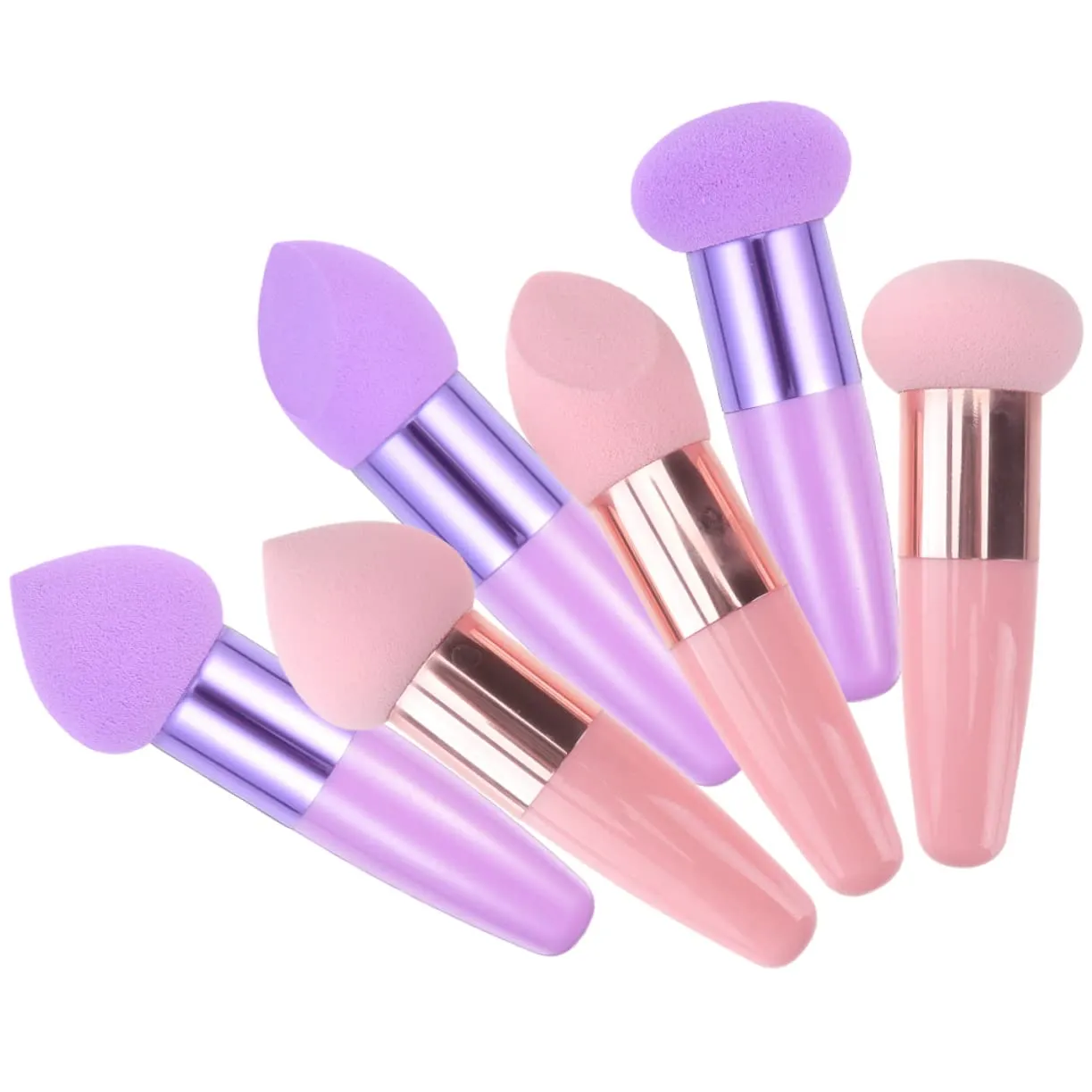CLISPEED 6Pcs Makeup Sponge Brush Ergonomic Facial Applicators for Foundation Concealer Powder Versatile Makeup Tools for Application for Sharing