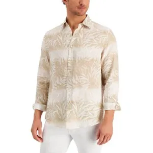 Club Room Men's Regular Fit Sandy Palms Button Down Shirt