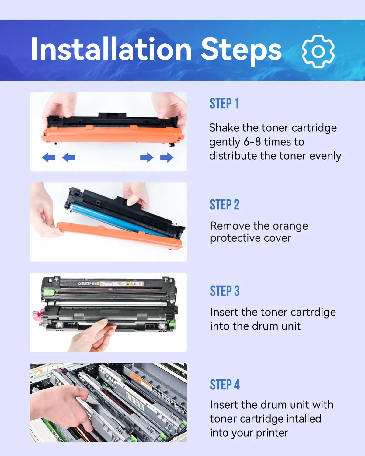 Compatible Brother TN227 Toner Set  4 Pack (BK/C/M/Y)