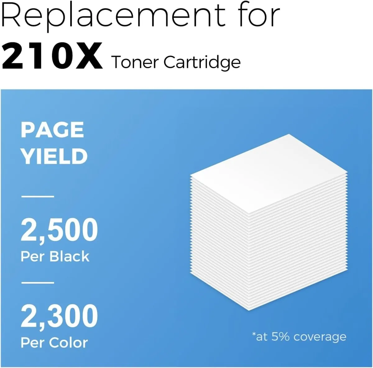Compatible HP 210X Toner Cartridges with Chip, High Capacity, 4-Pack