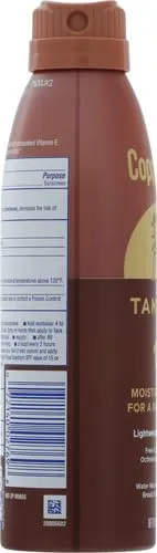Coppertone Tanning Sunscreen Spray, Water Resistant Spray Sunscreen SPF 15, Broad Spectrum SPF 15 Sunscreen, 5.5 Fl Oz (Pack of 1)