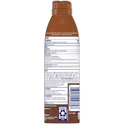 Coppertone Tanning Sunscreen Spray, Water Resistant Spray Sunscreen SPF 15, Broad Spectrum SPF 15 Sunscreen, 5.5 Fl Oz (Pack of 1)