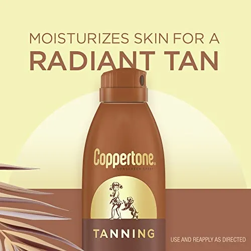 Coppertone Tanning Sunscreen Spray, Water Resistant Spray Sunscreen SPF 15, Broad Spectrum SPF 15 Sunscreen, 5.5 Fl Oz (Pack of 1)