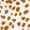 Cream And Brown Print Ruffle Neck Top