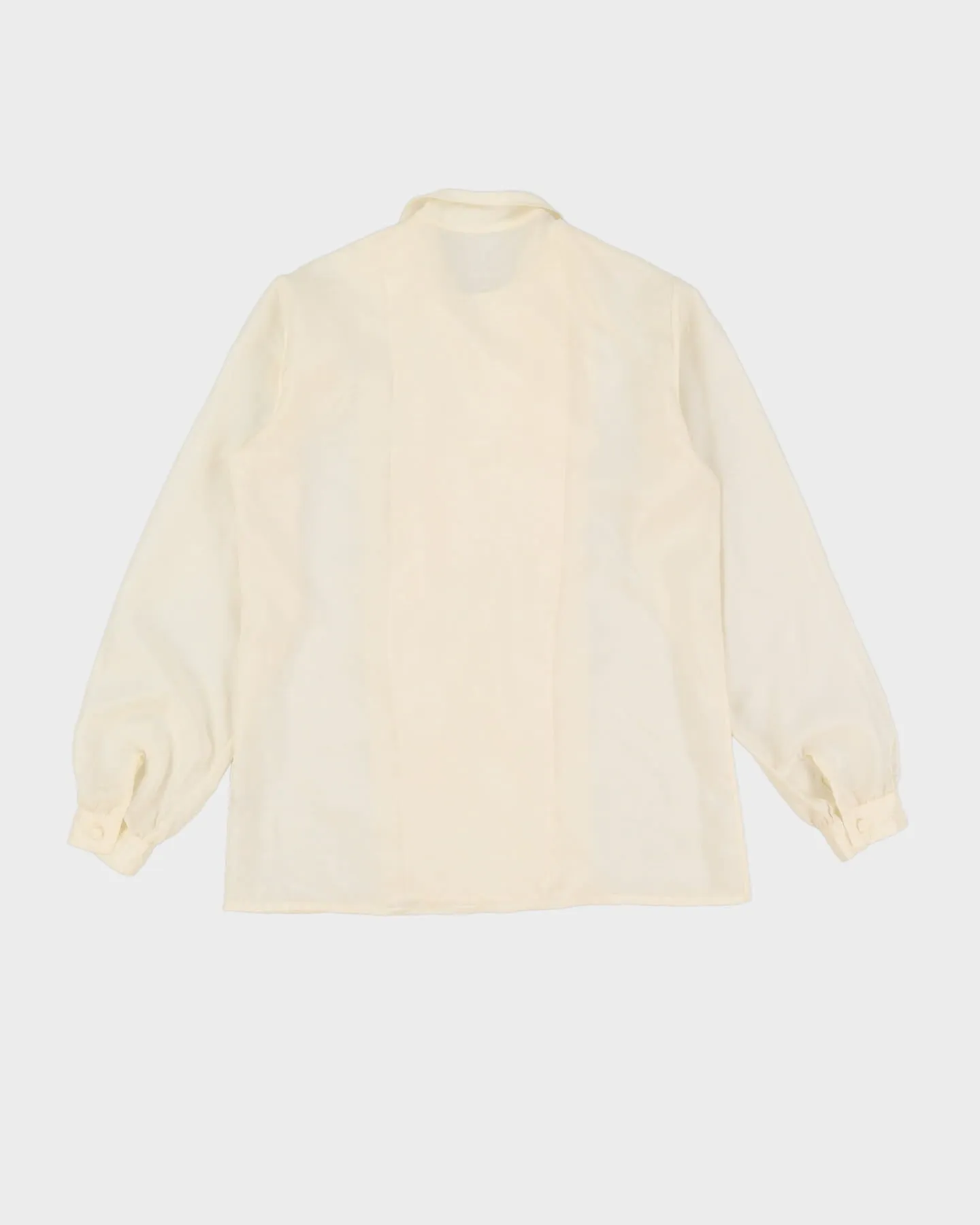 Cream Asymmetric Buttoning Blouse - S
