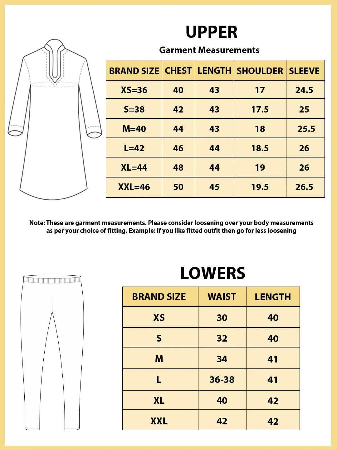 Cream cotton Short Pathani