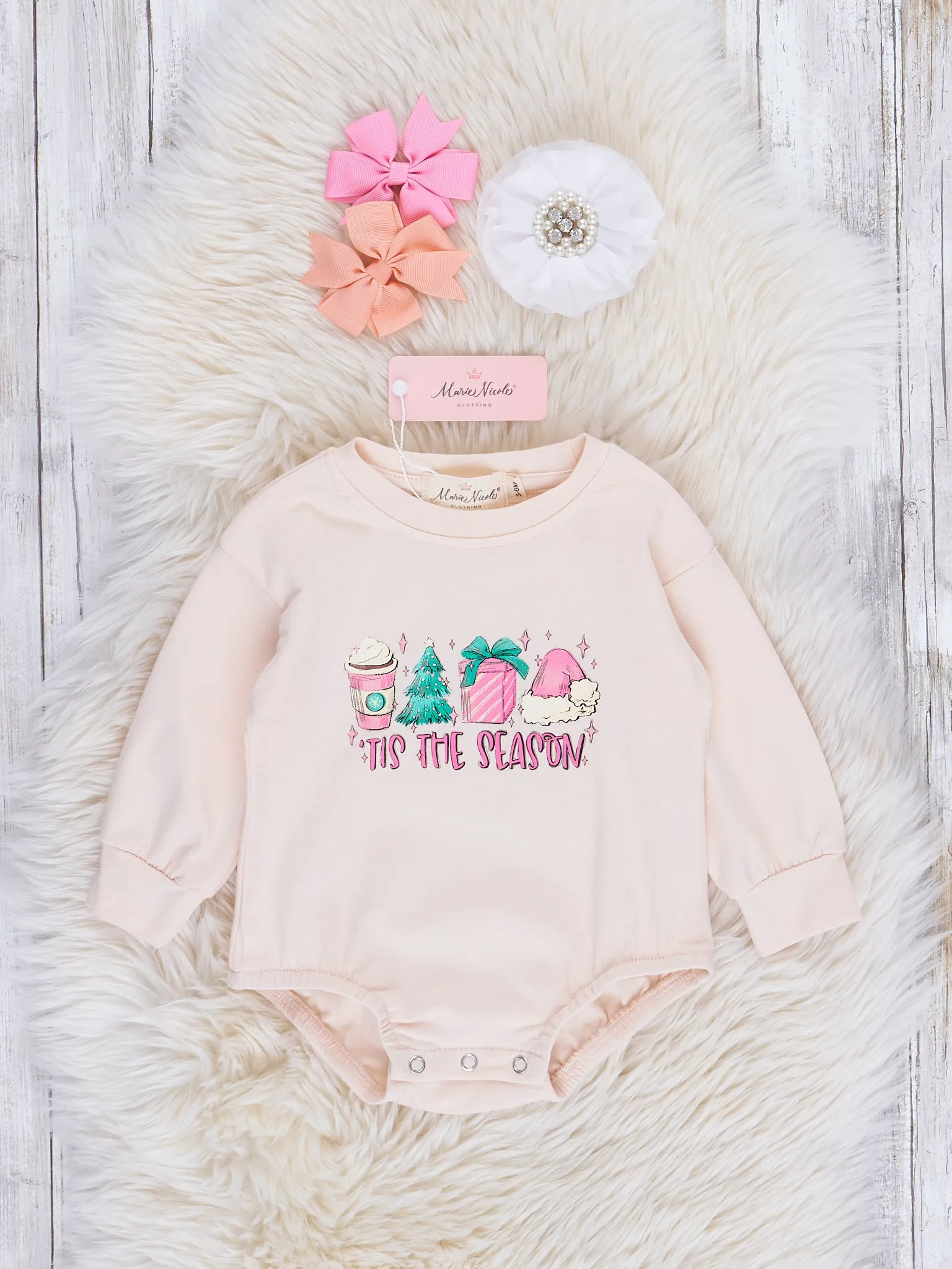 Cream "'Tis the Season" Crew Neck Romper