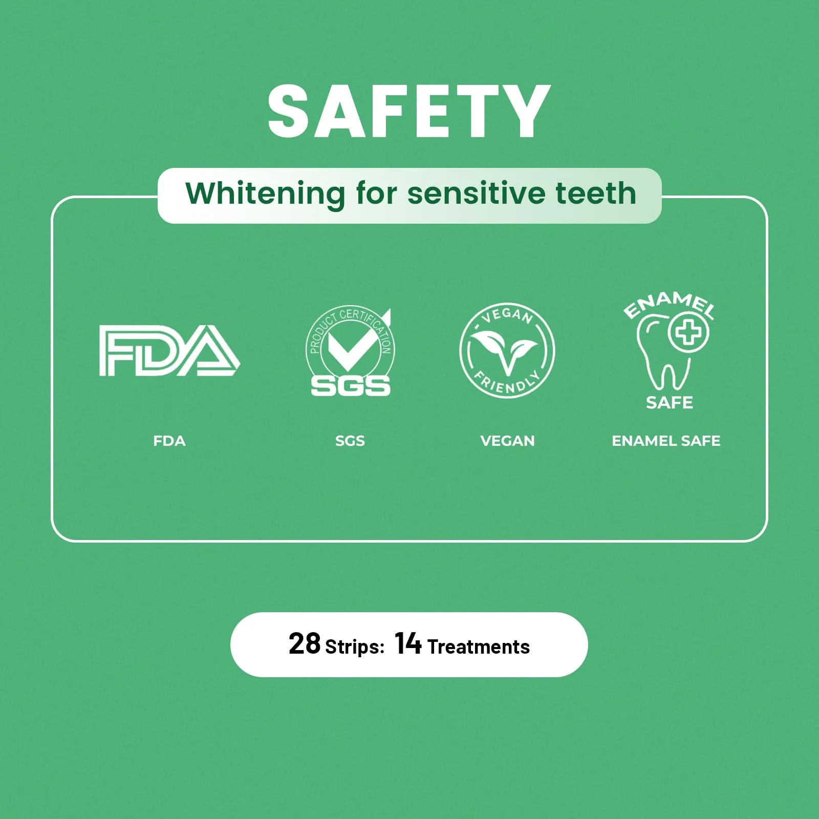 DentiSmart Teeth Whitening Strips 14 Treatments with 28 Strips - Enamel Safe - Whitening Without The Sensitivity - Non-Slip, Dry Strip Technology, Mint Flavor