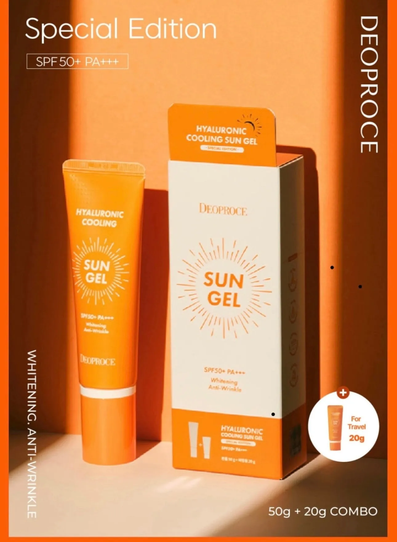 [Deoproce] Hyaluronic Cooling Sun Gel Special Edition SPF50  PA    50ml   20ml