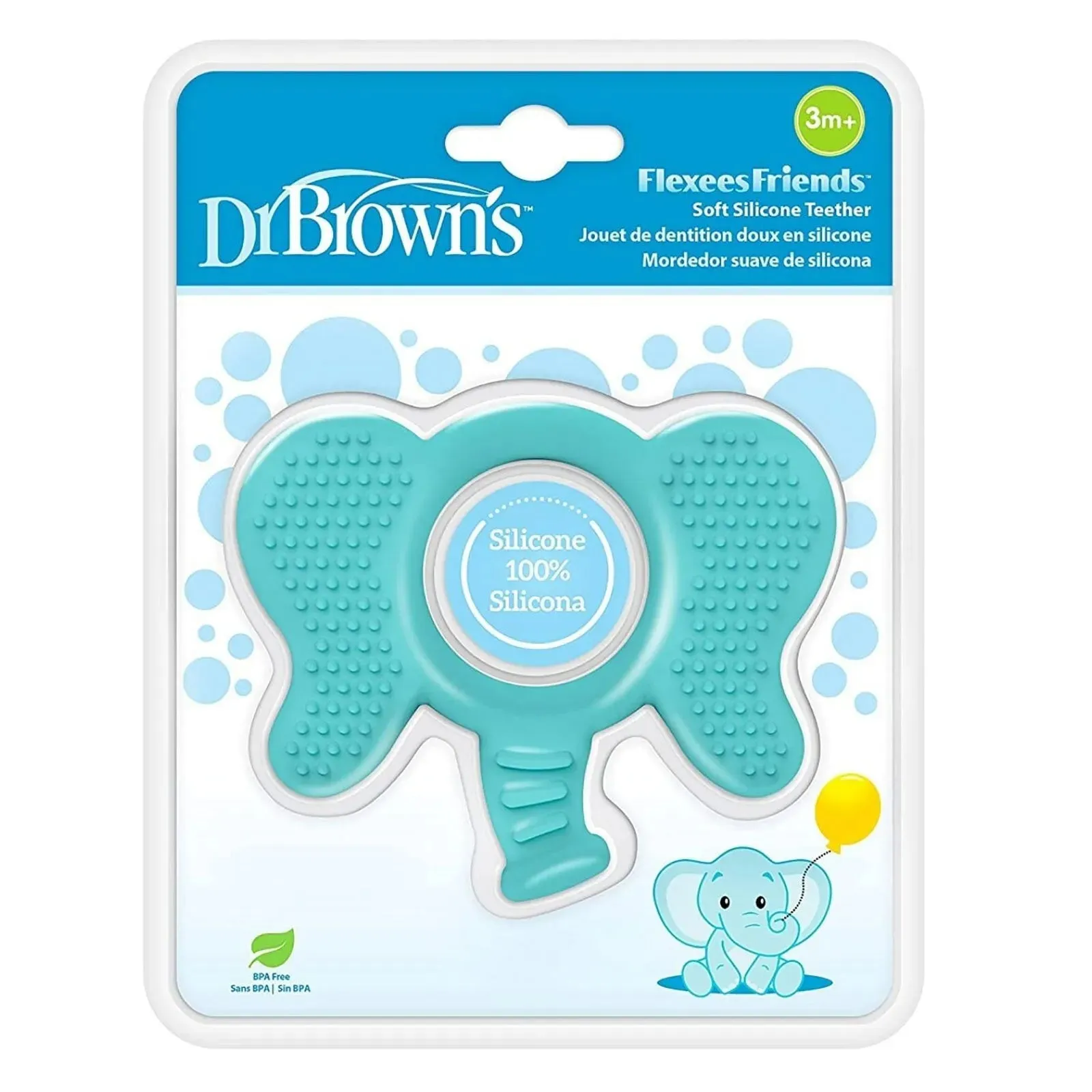 Dr Brown's Flexees Friends Teether - Blue Elephant