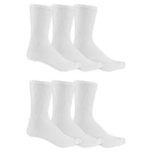 Dr. Scholl's Men's Diabetes & Circulator Socks-4 & 6 Pair Packs-Non-Binding Moisture Management, White - Crew (6 Pairs), 7-12