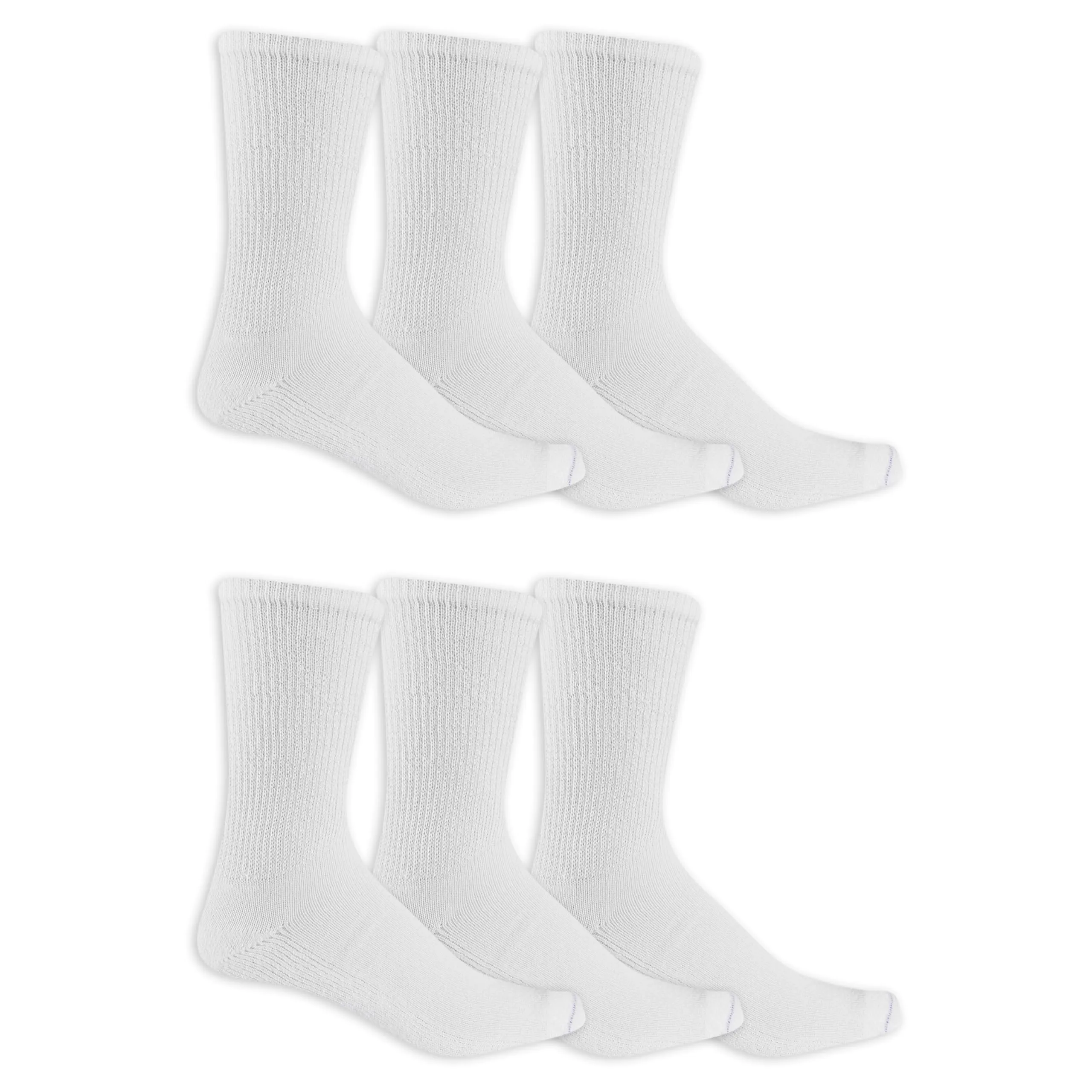 Dr. Scholl's Men's Diabetes & Circulator Socks-4 & 6 Pair Packs-Non-Binding Moisture Management, White - Crew (6 Pairs), 7-12