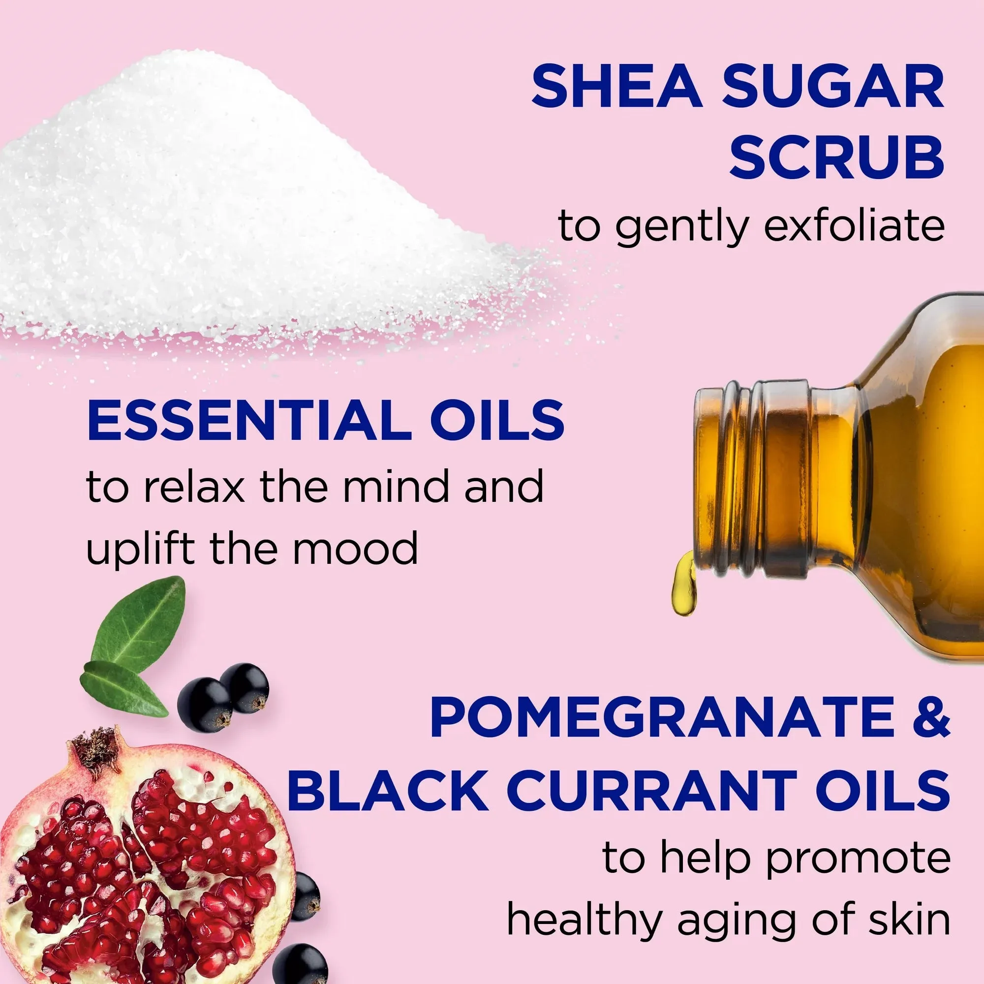 DR TEALS shea suger scrub pomegranate & black currant with essential oil مقشر الجسم بالشيا والرمان من دكتر تيلز