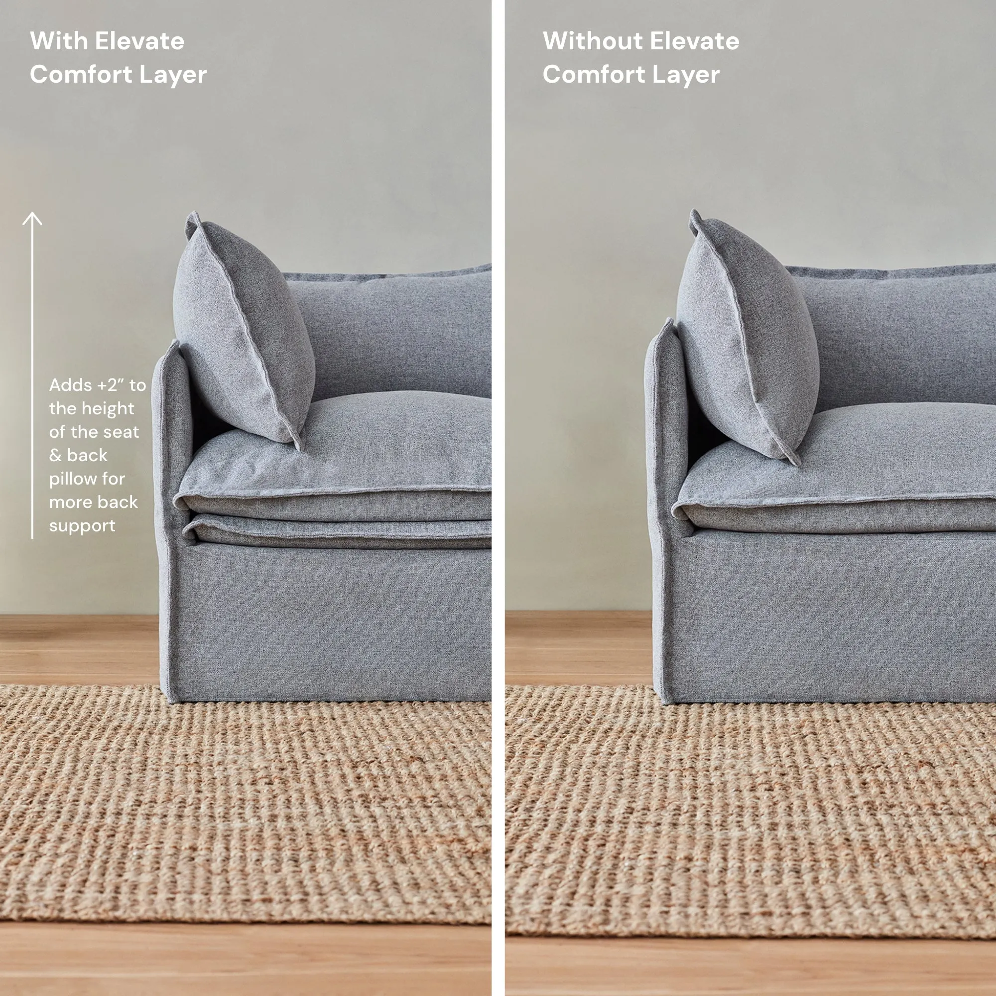 Elevate Comfort Layer Set for 3-Seater | Knit Boucle in Mousse