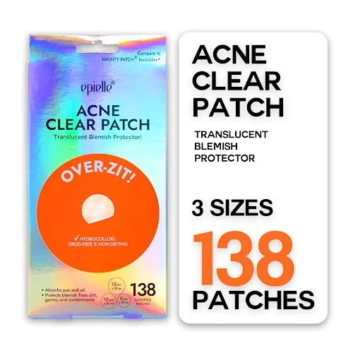 Epielle Over-Zit Acne Clear Patches | Ultimate Hydrocolloid Solution | 138 Acne and Blemish Patches for Clear Skin