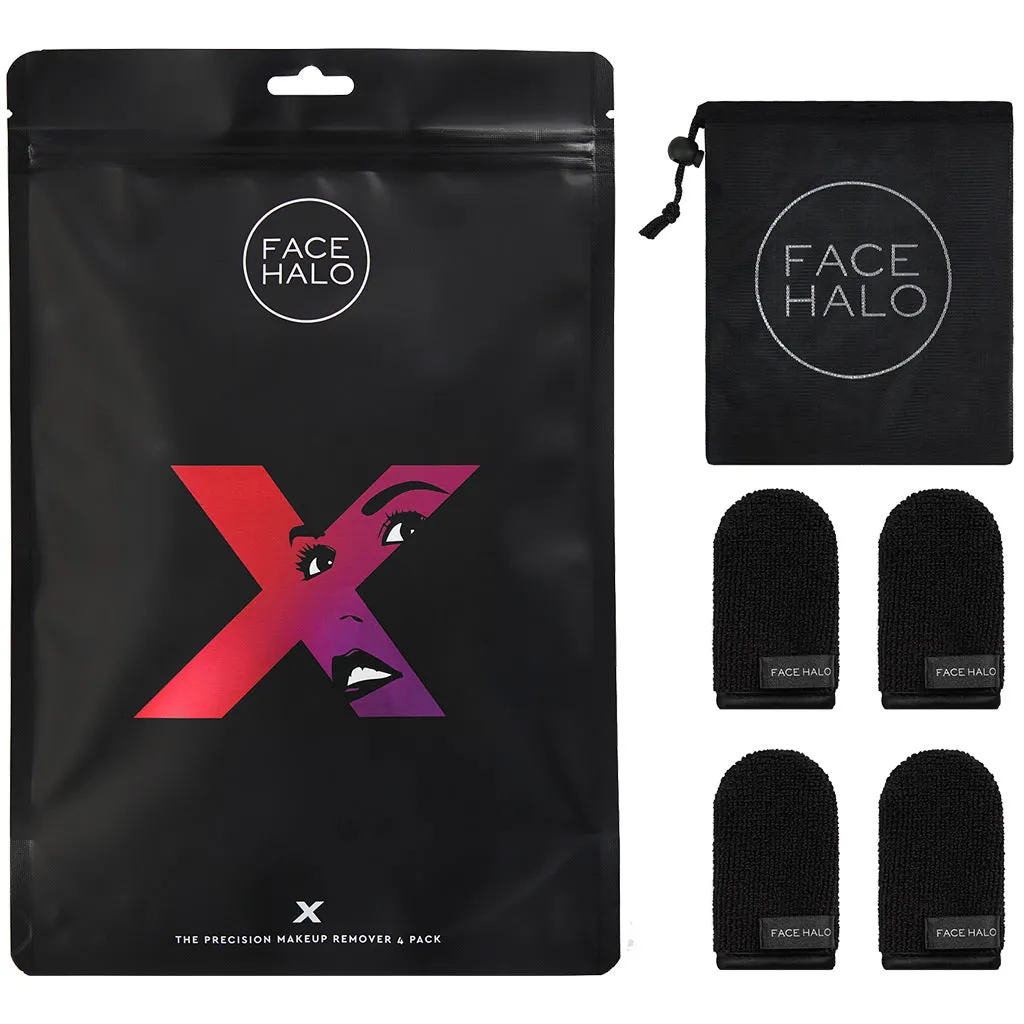 Face Halo X Eye Makeup Remover (4 Pack   Washbag)