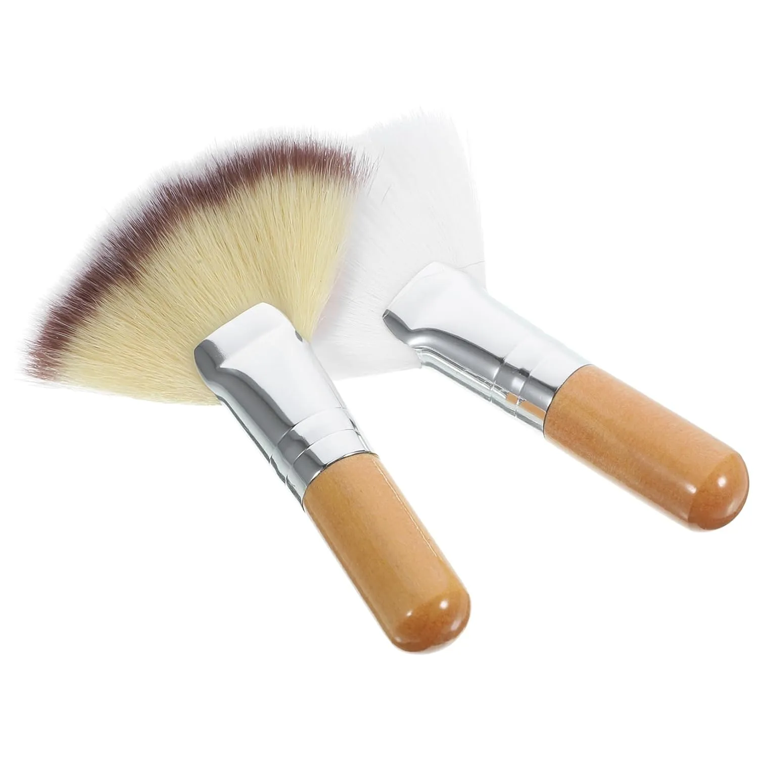 Facial Makeup Brush Set 2pcs for Loose Powder Setting Powder Blush Foundation Highlighting Safe Comfortable for Women Girls Ladies