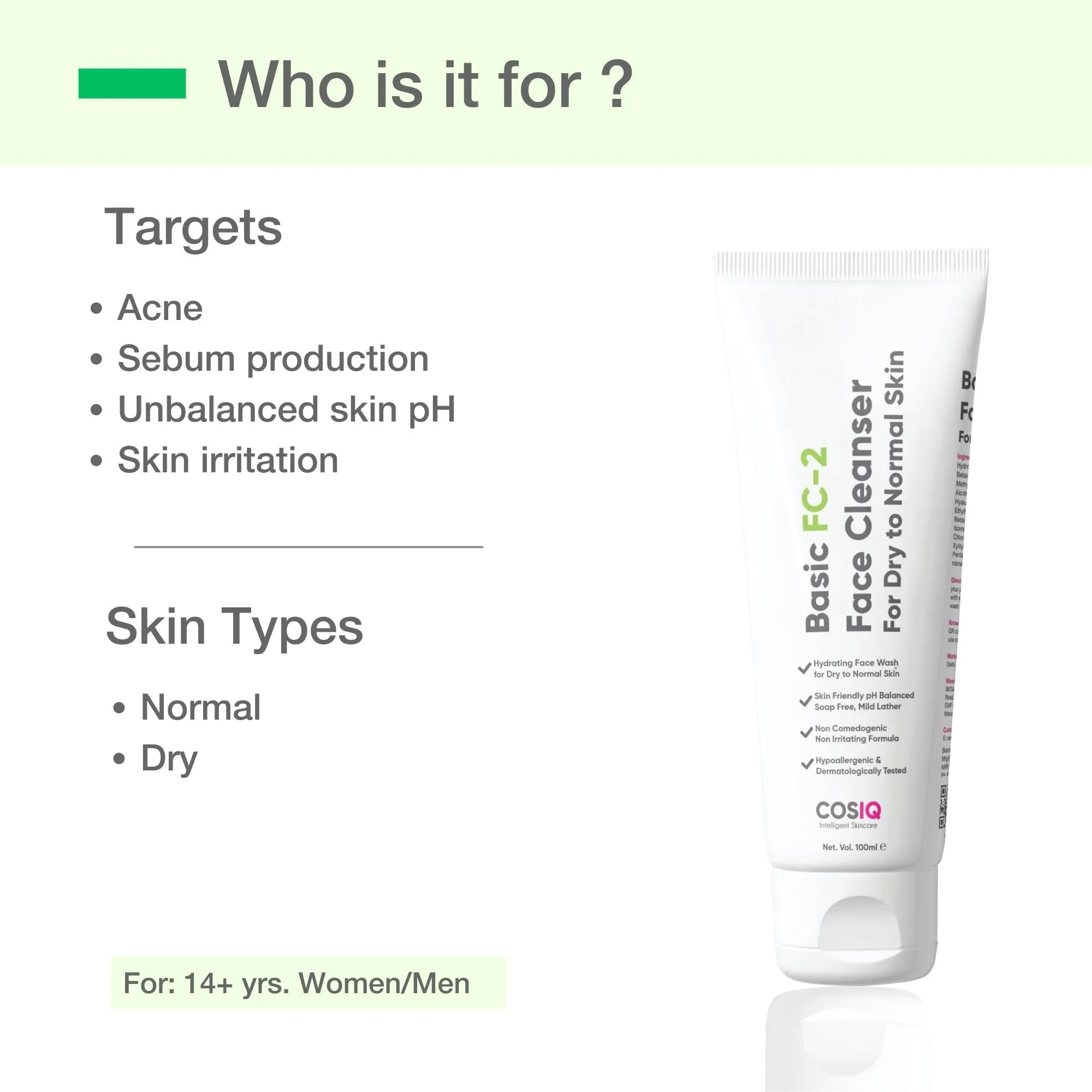FC-2 Basic Face Cleanser for Dry Skin, 100ml