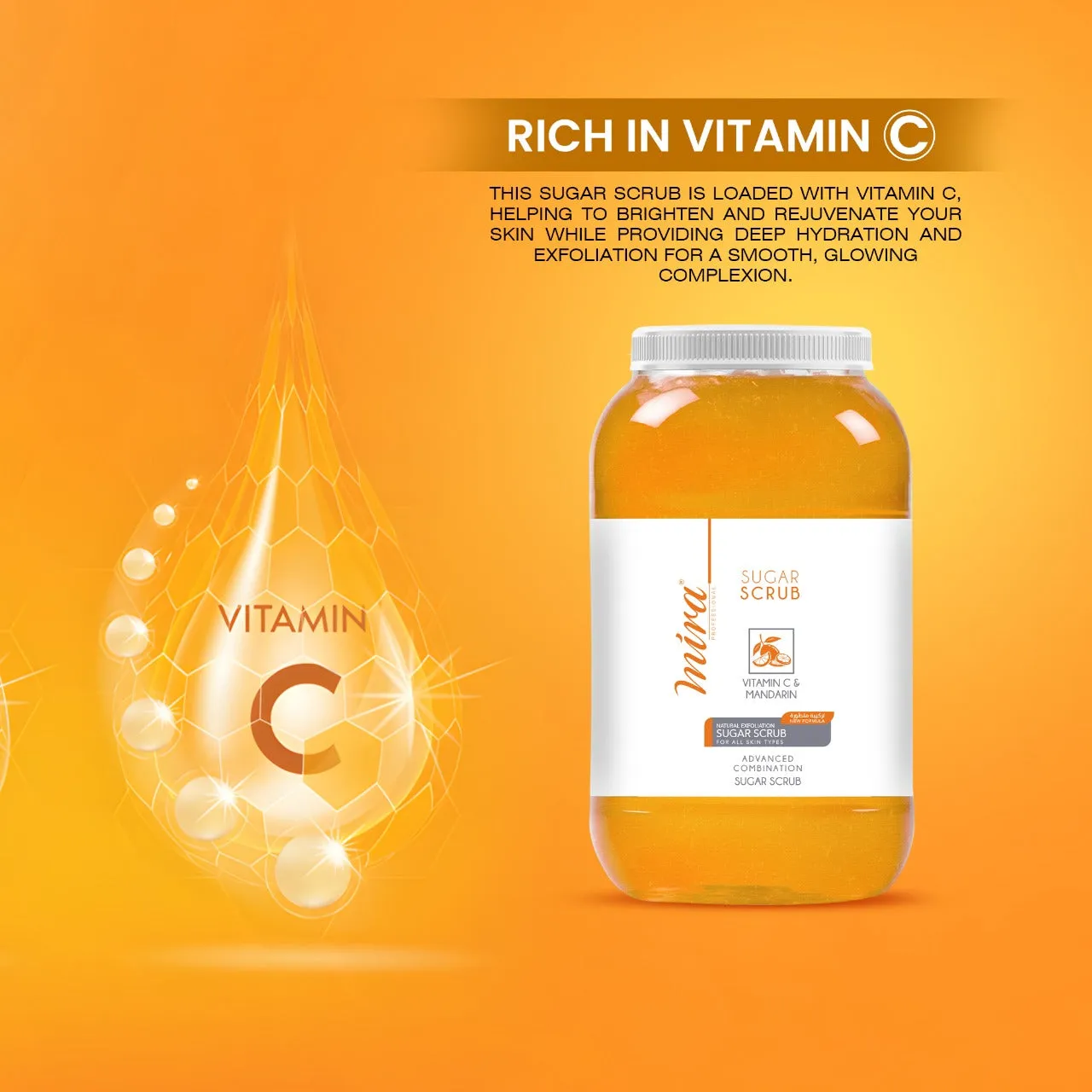 Foot & Body Sugar Scrub Vitamin C & Mandarin 5Kg Mira