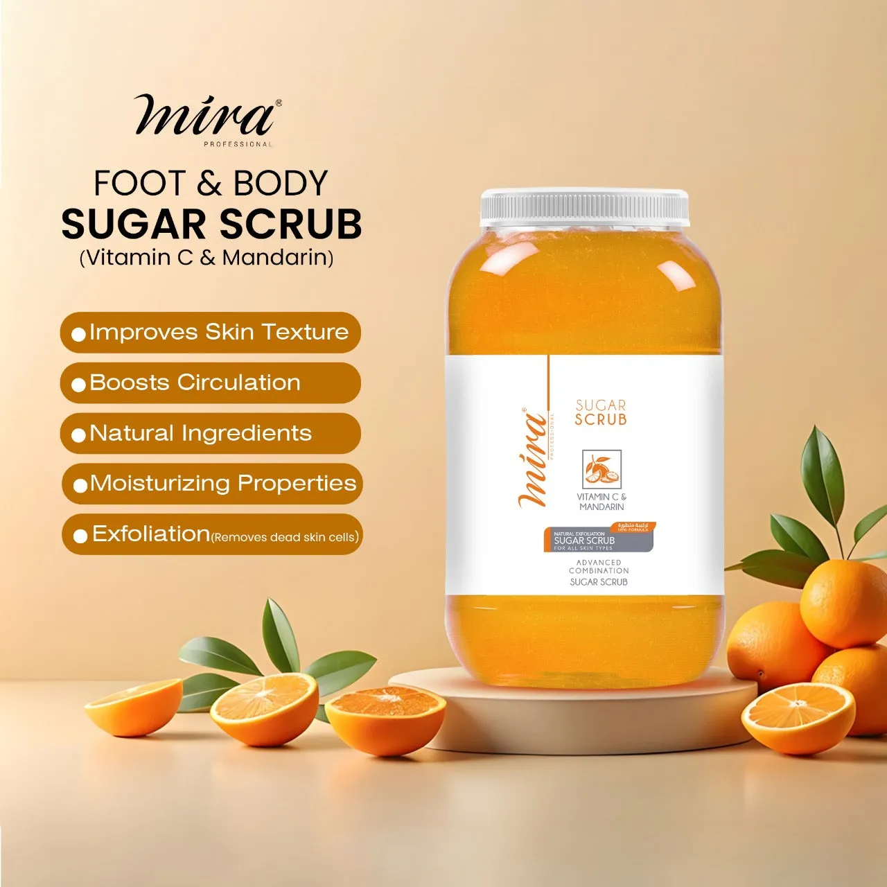 Foot & Body Sugar Scrub Vitamin C & Mandarin 5Kg Mira
