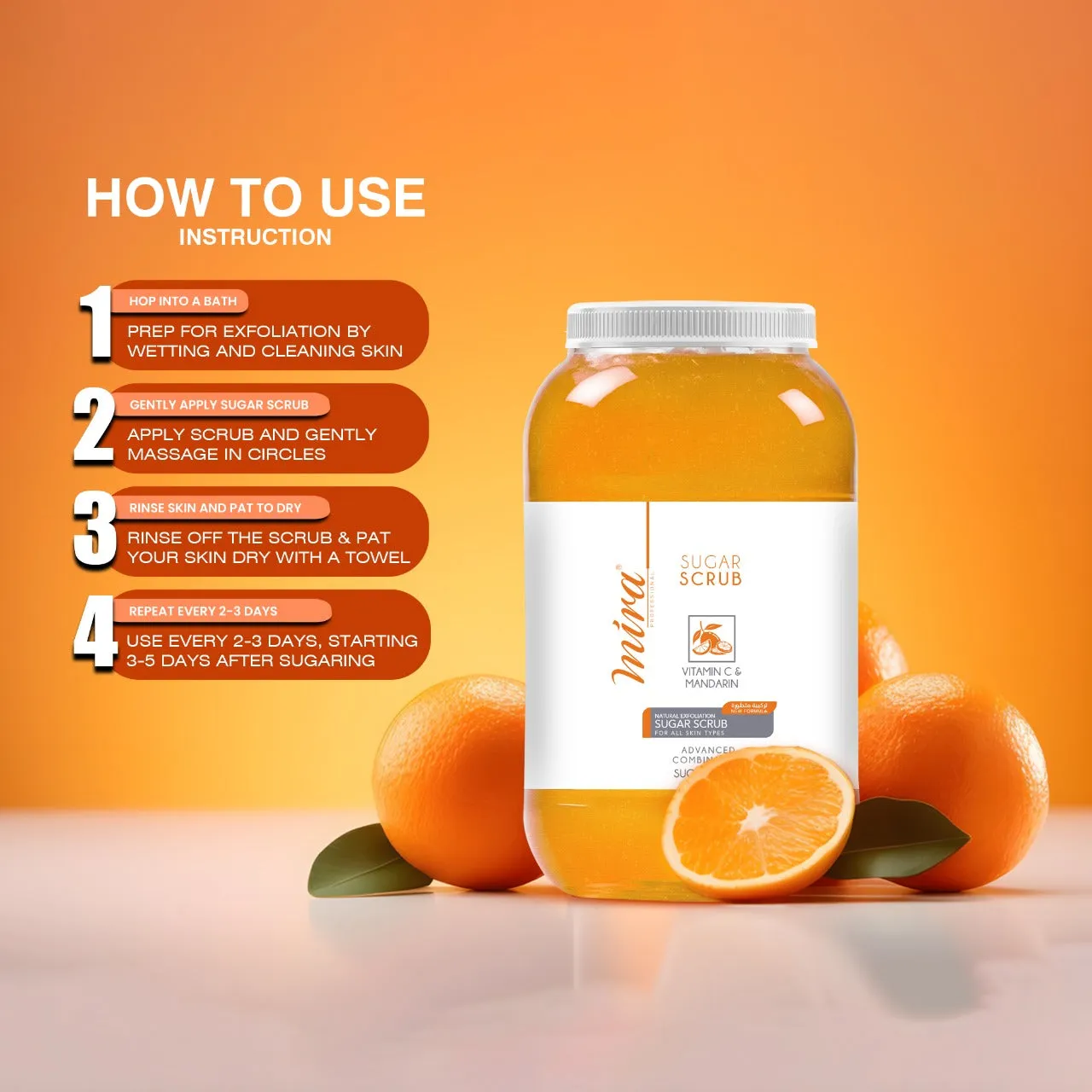 Foot & Body Sugar Scrub Vitamin C & Mandarin 5Kg Mira