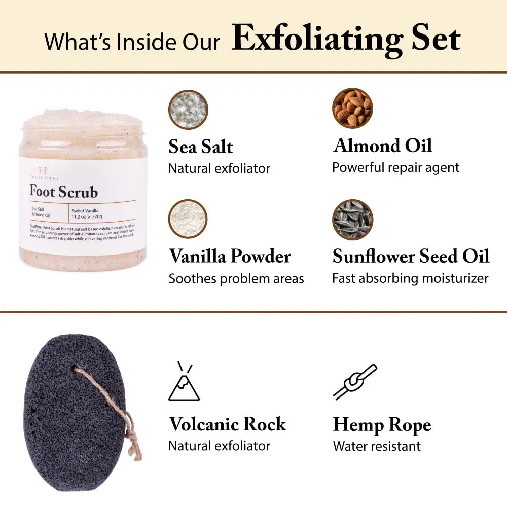 FootFitter Exfoliating Foot Scrub and Pumice Stone Set