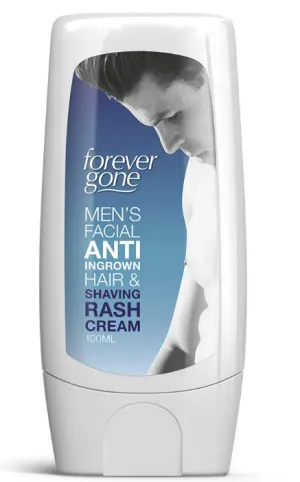 FOREVER GONE MENS FACIAL ANTI INGROWN HAIR & SHAVING CREAM SMOOTH GREAT SKIN