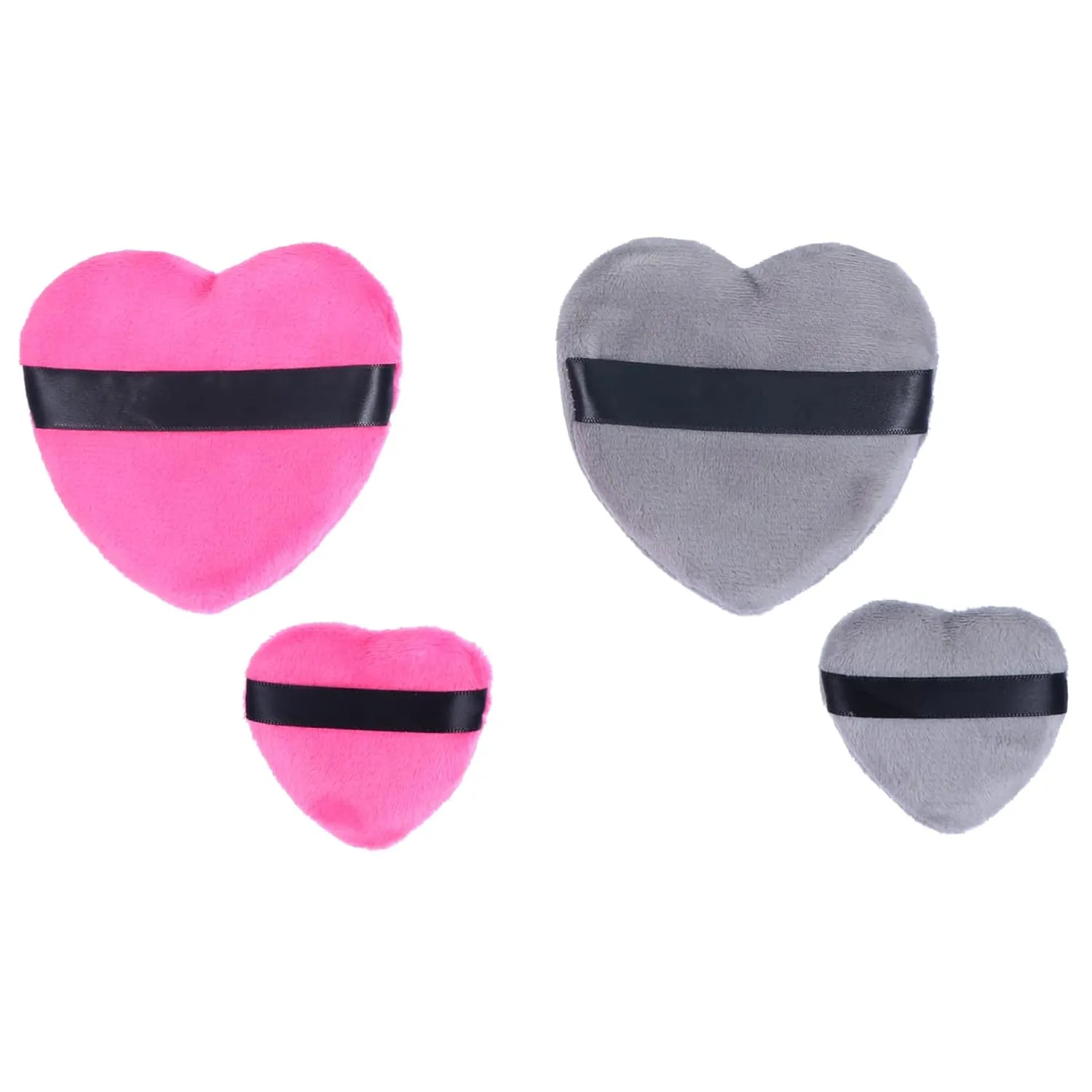 GALPADA 4pcs Heart Shape Cotton Makeup for Loose Facial Sponges with Strap for Daily Use Durable and Washable Beauty Tools