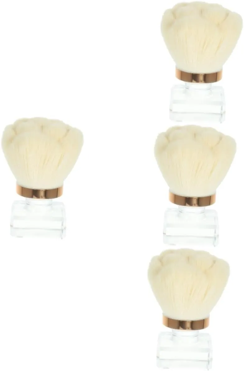 GALPADA 4pcs Multi-use Nail Dust Cleaning Brush Makeup Brush Lightweight Nail Care Loose Powder Application Comfortable Grip for Easy Use
