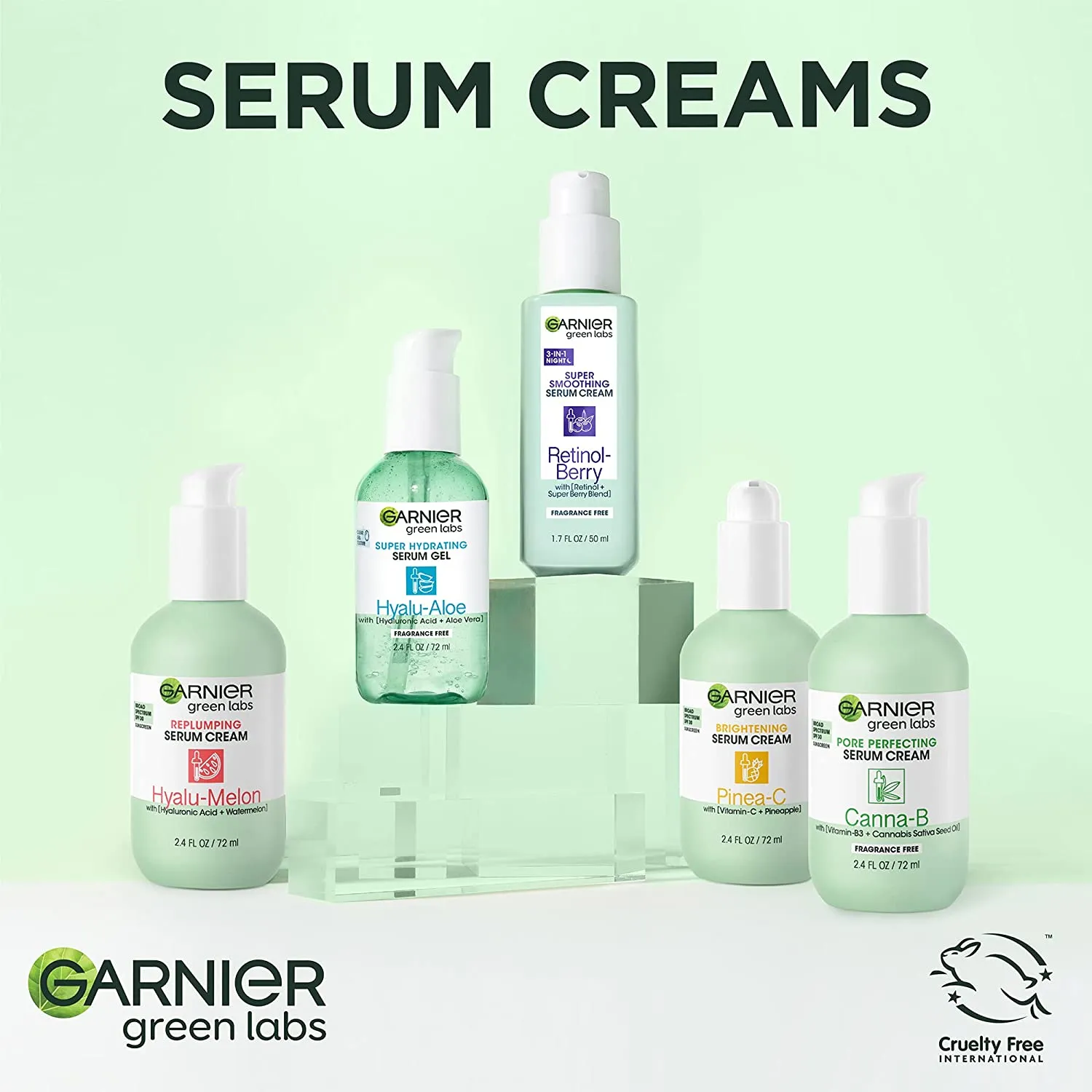 GARNIER Green Labs Super Smoothing Serum Cream Night Cream   Serum   Eye Serum Retinol Berry