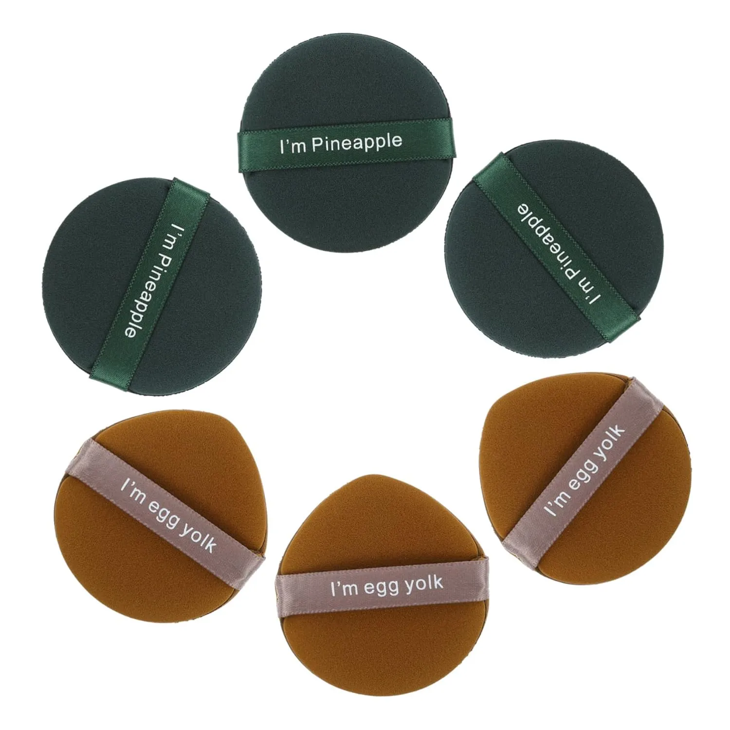 Gatuida 6pcs Dual-sided Makeup Puff Soft Facial Powder Applicators for Loose Mineral Powders for Oily Smooth Touch Even Application