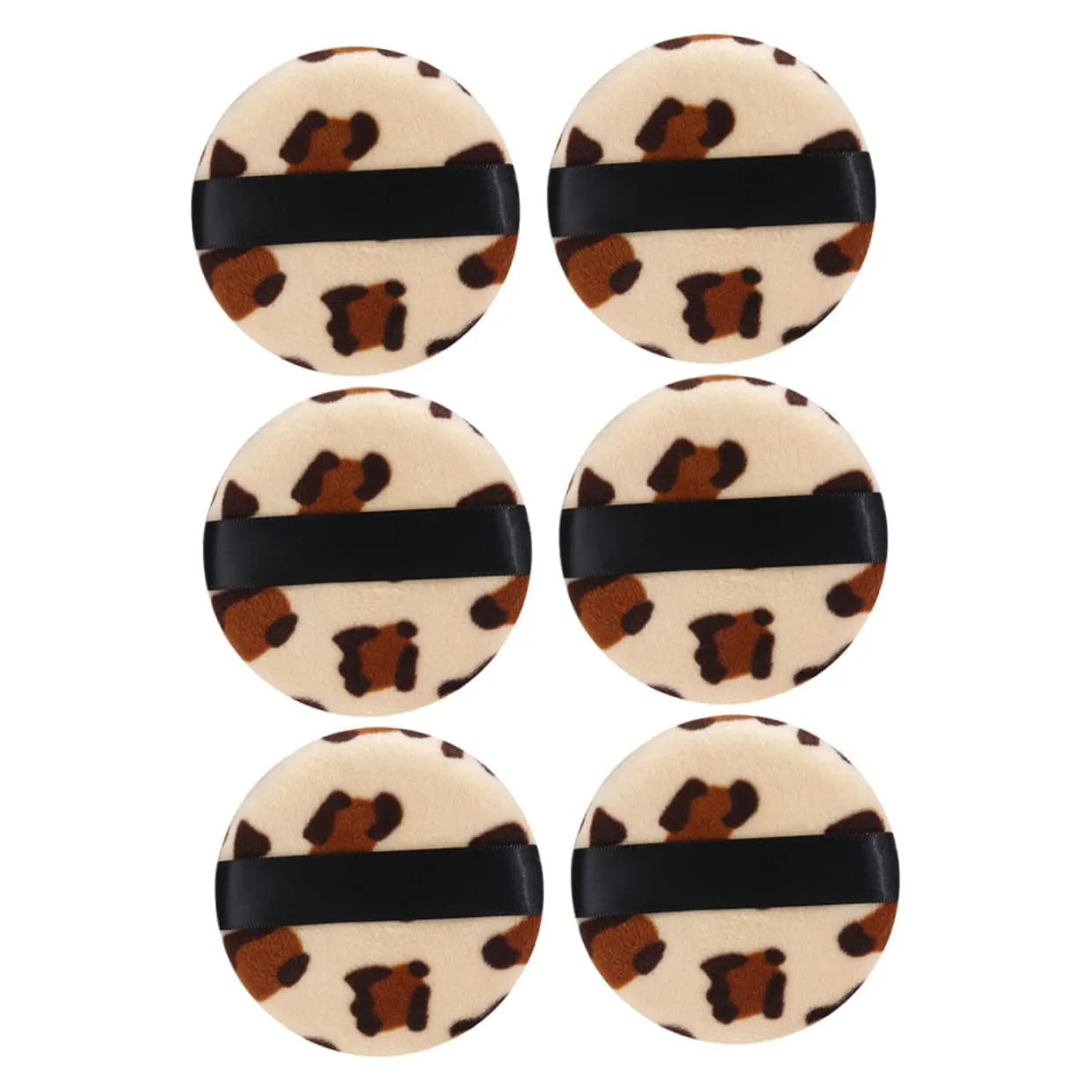 Gatuida 6pcs Leopard Print Puff Puffer Soft Leopard Makeup Remover Pads Loose Makeup Sponges Cushion Puff Sponges Makeup Powder Make up Sponges Facial Sponges Synthetic Sponge