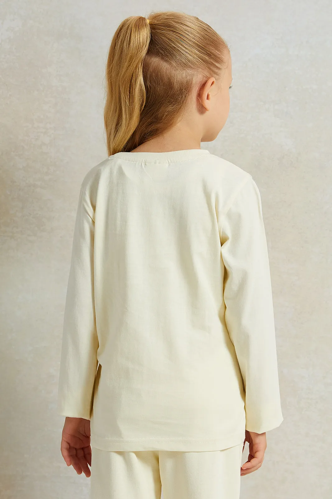 Girls Cream "Love Grows" Placement Print T-shirt