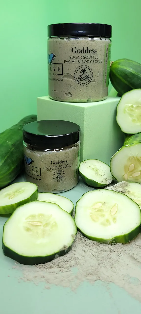 Goddess Facial and Body Scrub - Detoxifying Clay, Shea Butter, Cucumber Seed Oil
