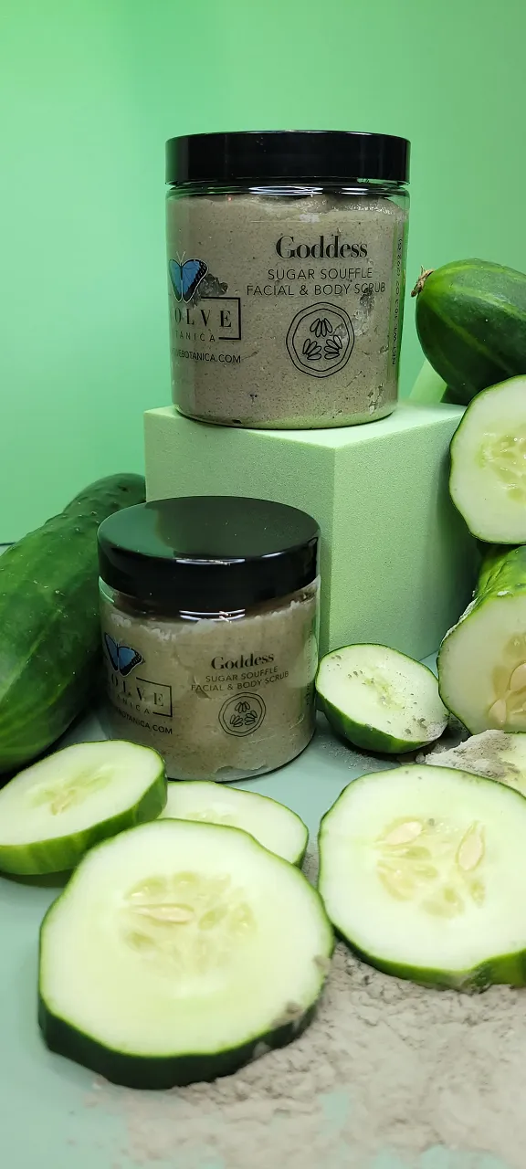 Goddess Facial and Body Scrub - Detoxifying Clay, Shea Butter, Cucumber Seed Oil