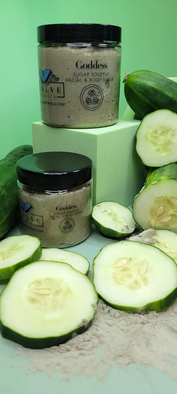 Goddess Facial and Body Scrub - Detoxifying Clay, Shea Butter, Cucumber Seed Oil
