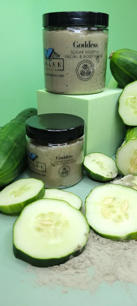Goddess Facial and Body Scrub - Detoxifying Clay, Shea Butter, Cucumber Seed Oil