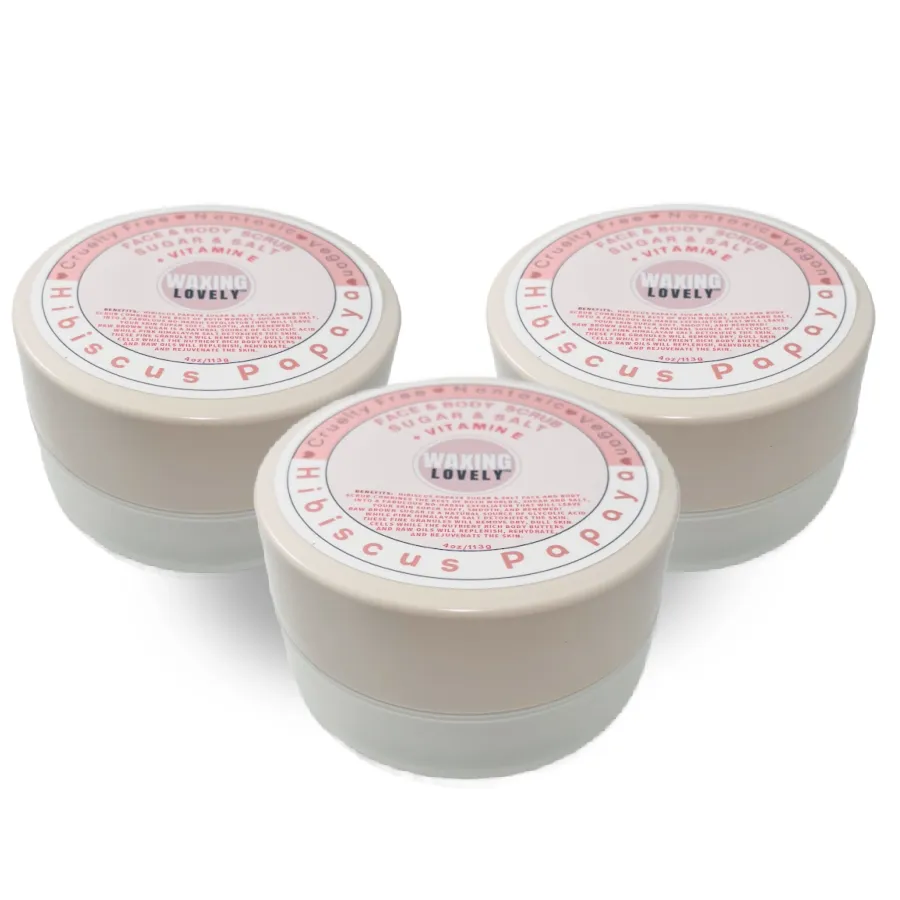 HIBISCUS PAPAYA SUGAR & SALT FACE AND BODY SCRUB WITH VITAMIN E  4OZ