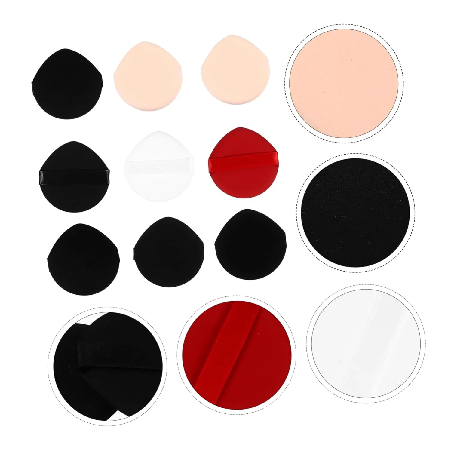 Housoutil 18pcs Makeup Powder Puff Strap Fluffy Non Beauty Applicator for Liquid Powder for Foundation Blush and Loose Skin-friendly for Gentle Application