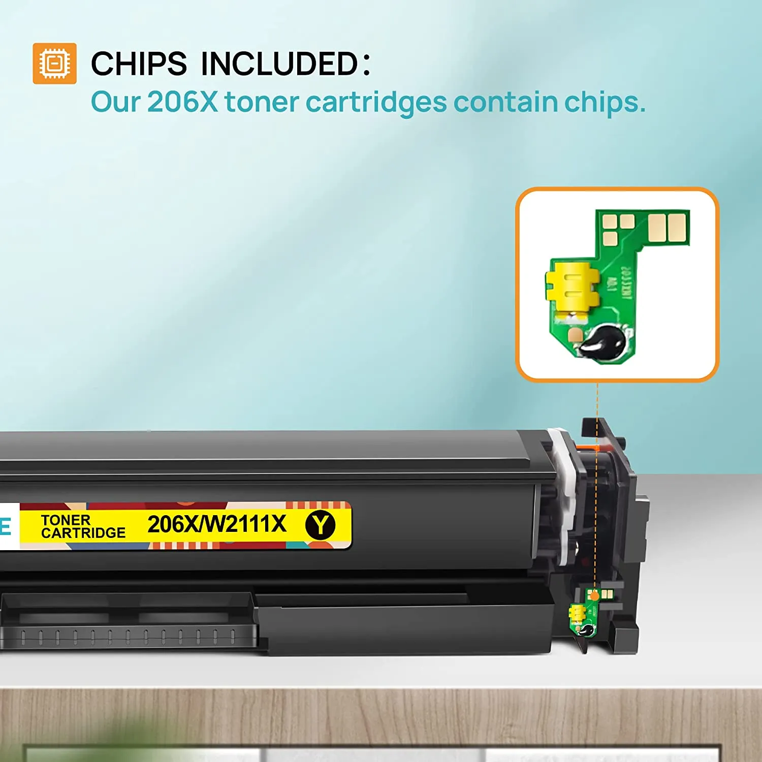 HP 206X 206A (with Chip) High Yield Compatible Toner Cartridge (4 Pack)