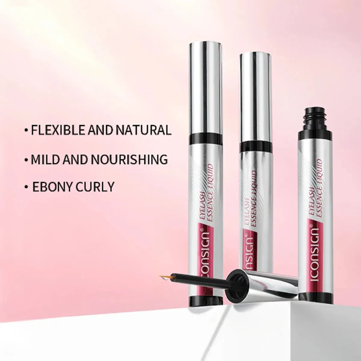 Iconsign Lash Serum - Organic Eyelash Growth Serum for Fuller, Longer Lashes & Brows