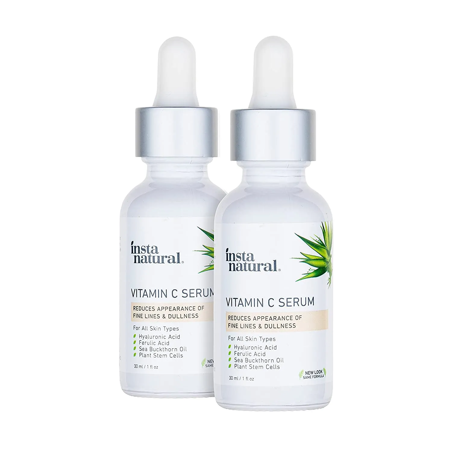 InstaNatural Vitamin C Serum with Hyaluronic Acid and Ferulic Acid, Anti Aging Serum