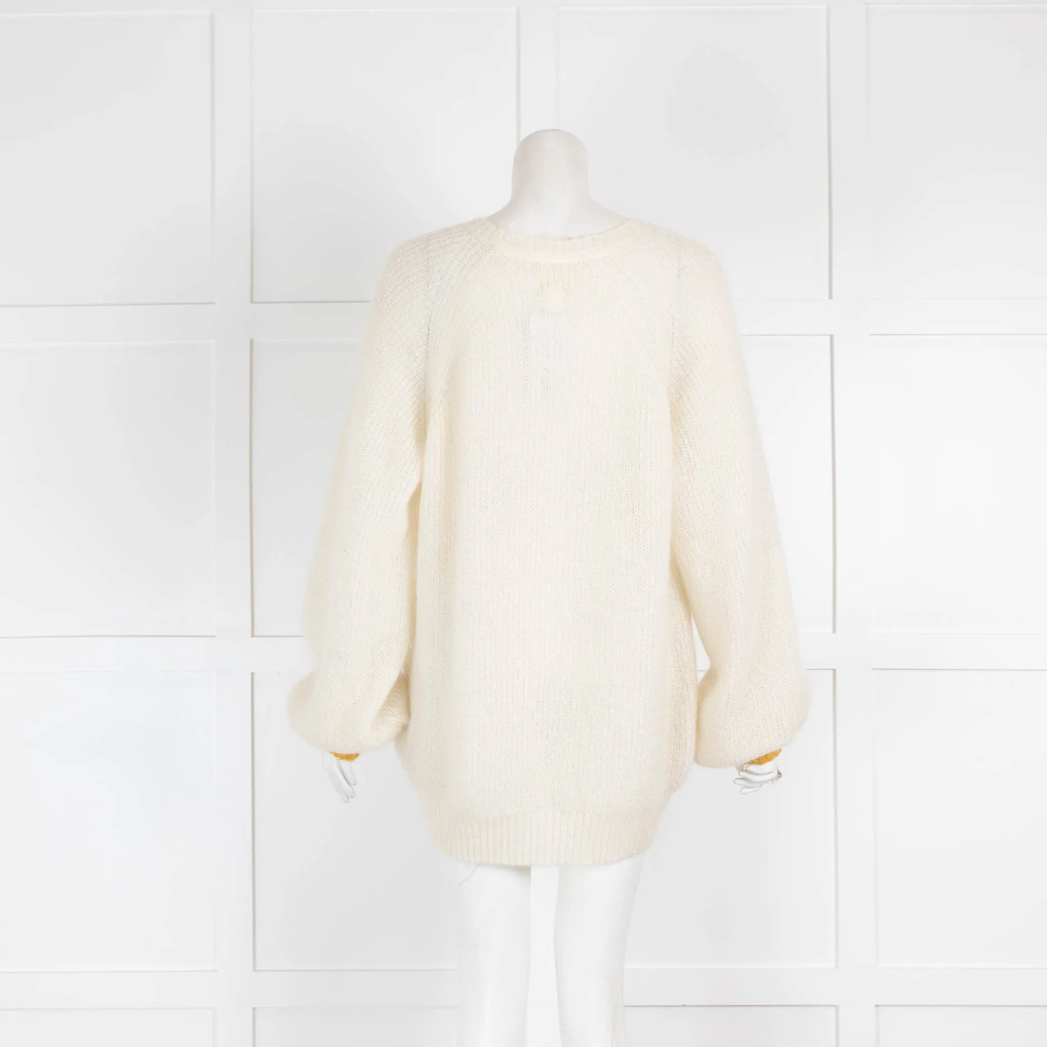 Intropia Cream Mohair Jumper Yellow Cuffs